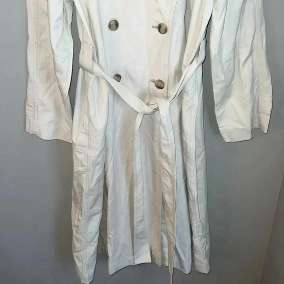 Madewell Belted Trench Coat in Drapey Twill in Muted Stone Size L NWT - Picture 7 of 13